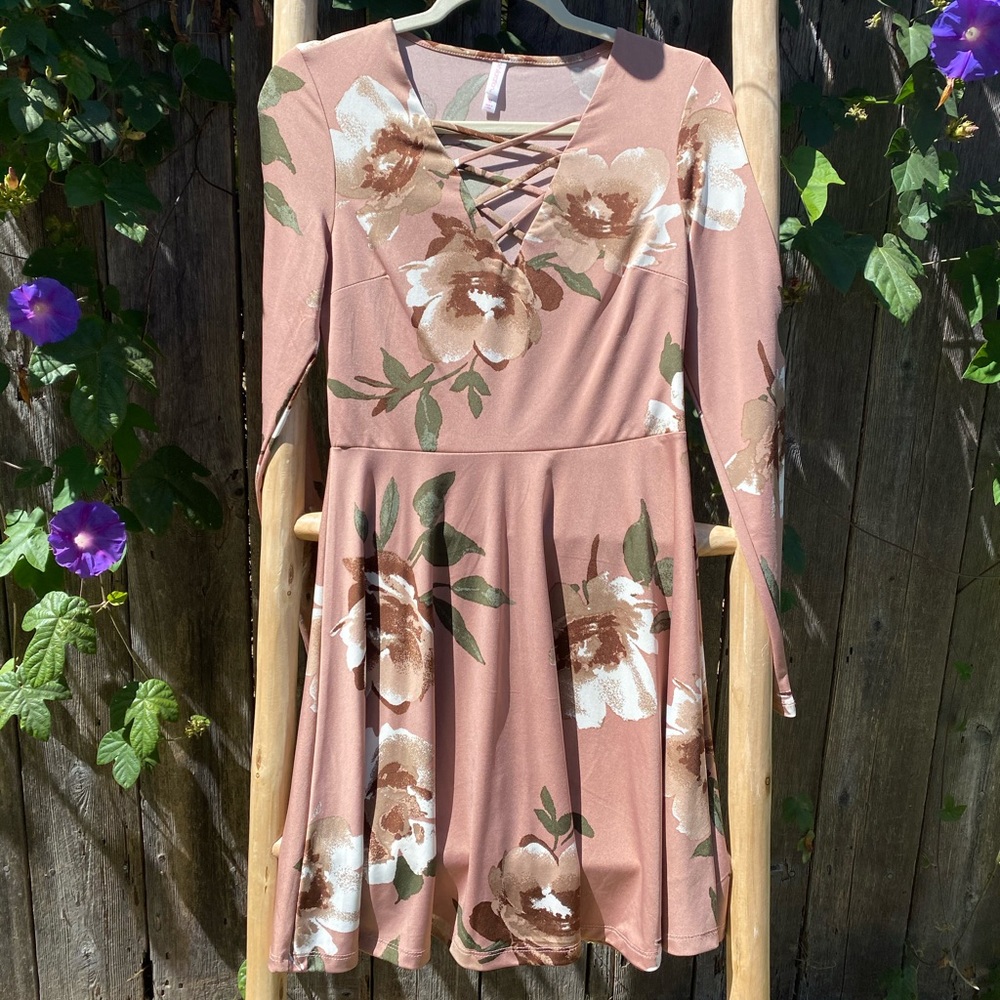 Blush Pink Flowery Dress